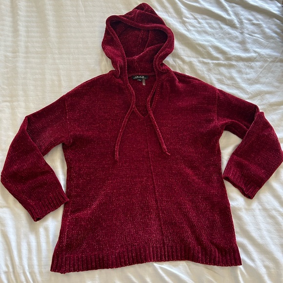 Burgundy Chenille Pull-over Sweater Top - Picture 3 of 7
